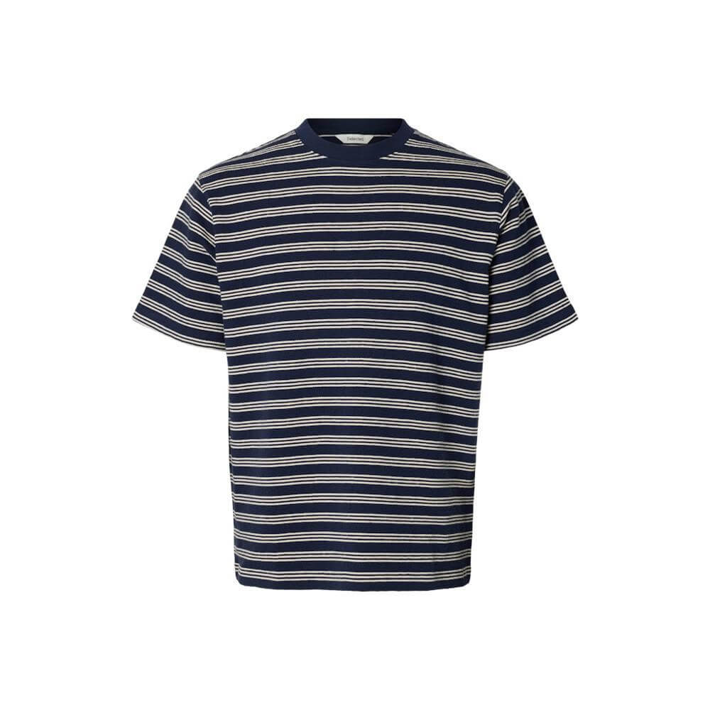 Selected Homme Eli Seersucker Short Sleeve O-Neck Tee